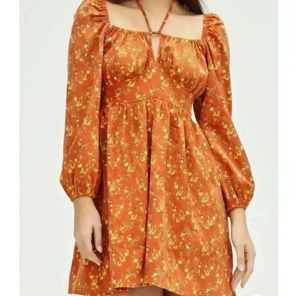 Cider DITSY CORDUROY MINI DRESS Sz M - Picture 1 of 9